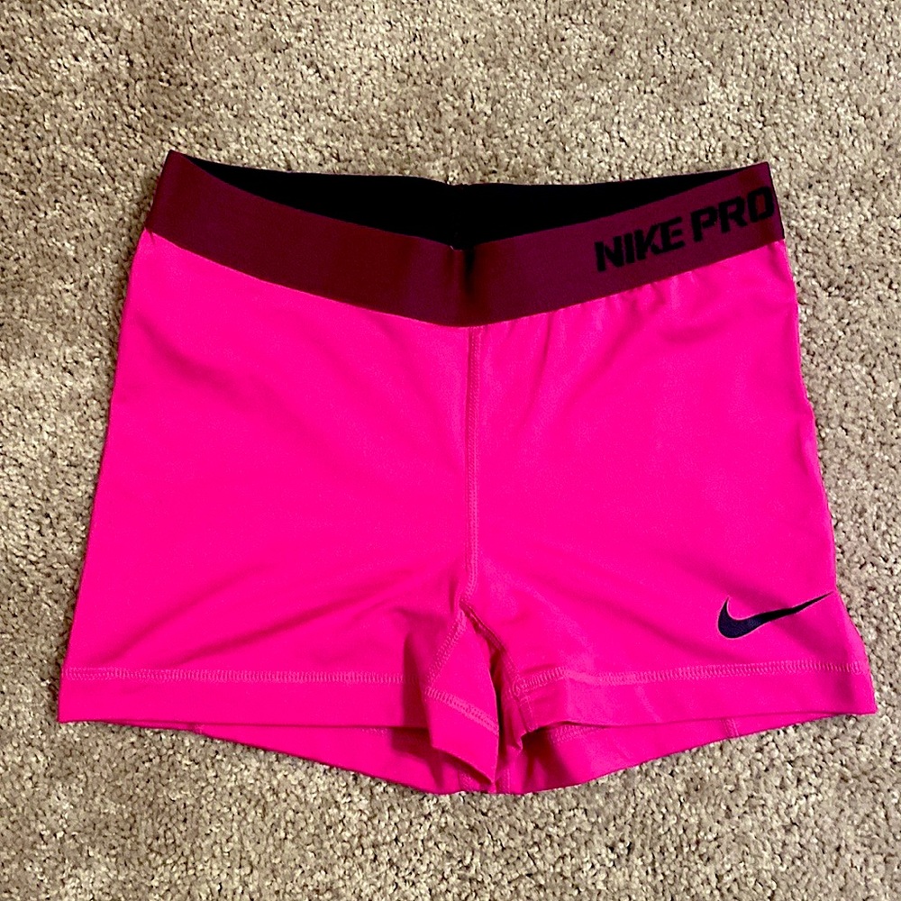 Pink Nike Pro shorts